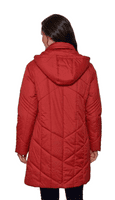 Womens Padded Hooded Red Coat db7023